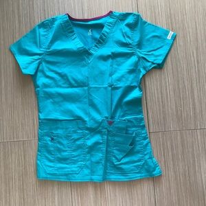 Med couture aqua scrub top